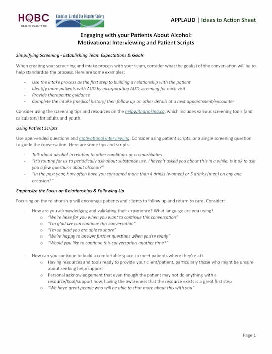 APPLAUD - Ideas to Action Sheets Thumbnail