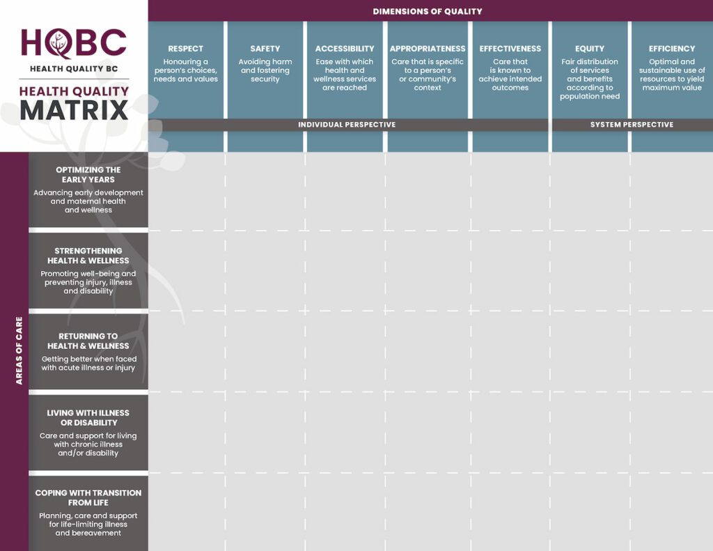 BC Health Quality Matrix Visual Tool Thumbnail
