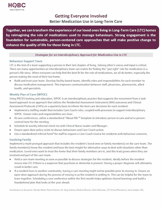 Getting Everyone Involved Better Medication Use Health Quality BC Thumbnail