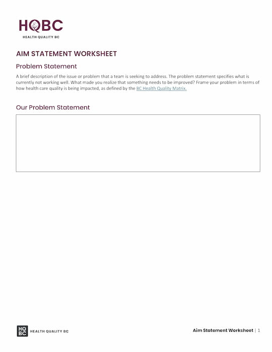 HQBC Aim Statement Worksheet Thumbnail