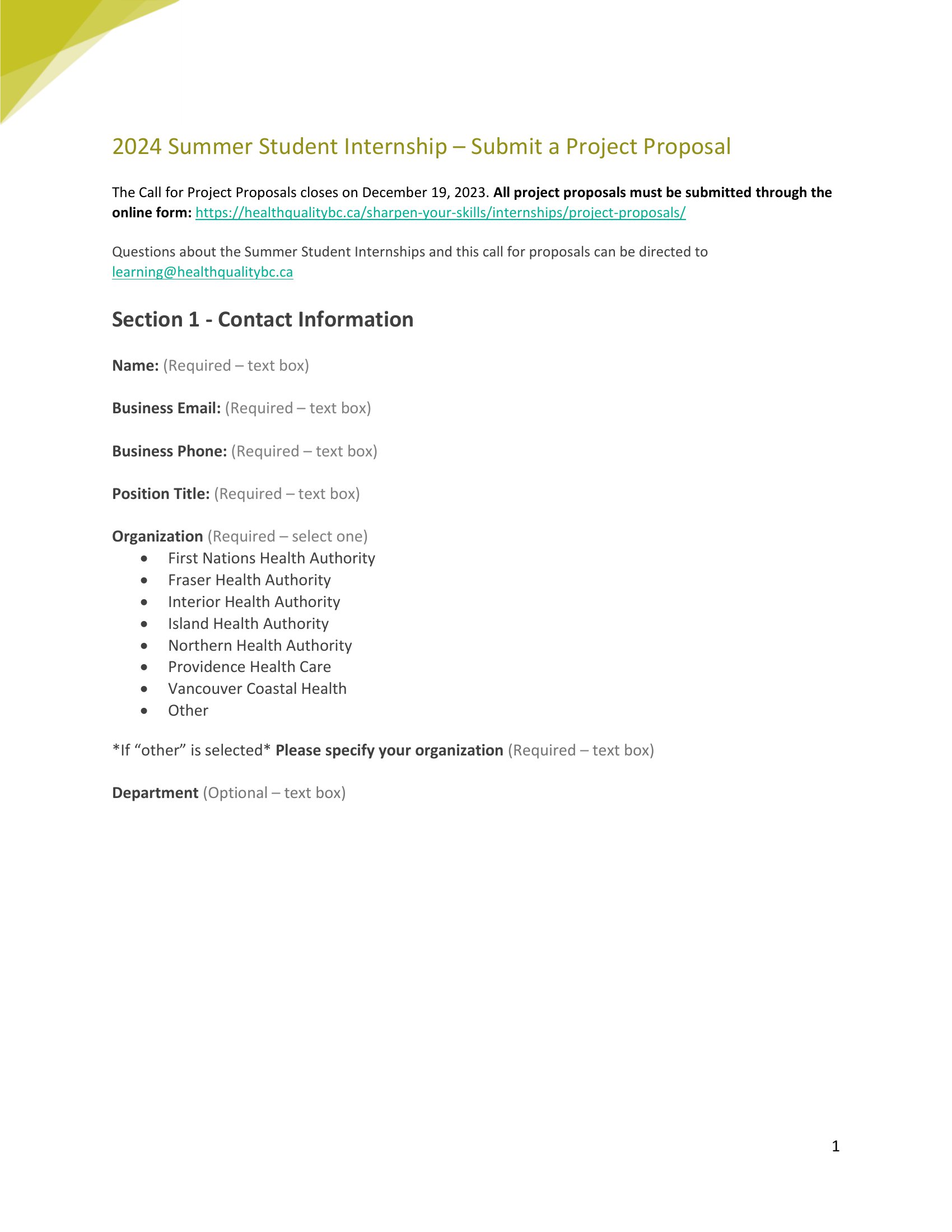 Health Quality BC 2024-Student-Internship-Project-Proposal-Thumbnail