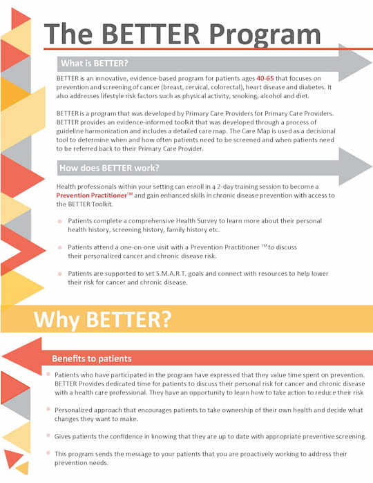 The BETTER Program: Benefits to Patients and Practices